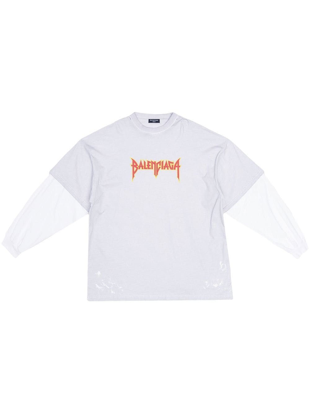 Balenciaga T-shirt met dubbele mouwen - Wit