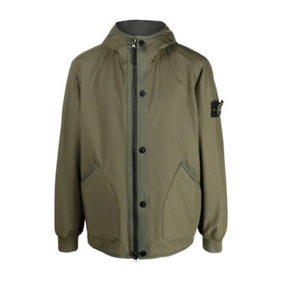 Groene Hooded Technische Jas Stone Island , Green , Heren