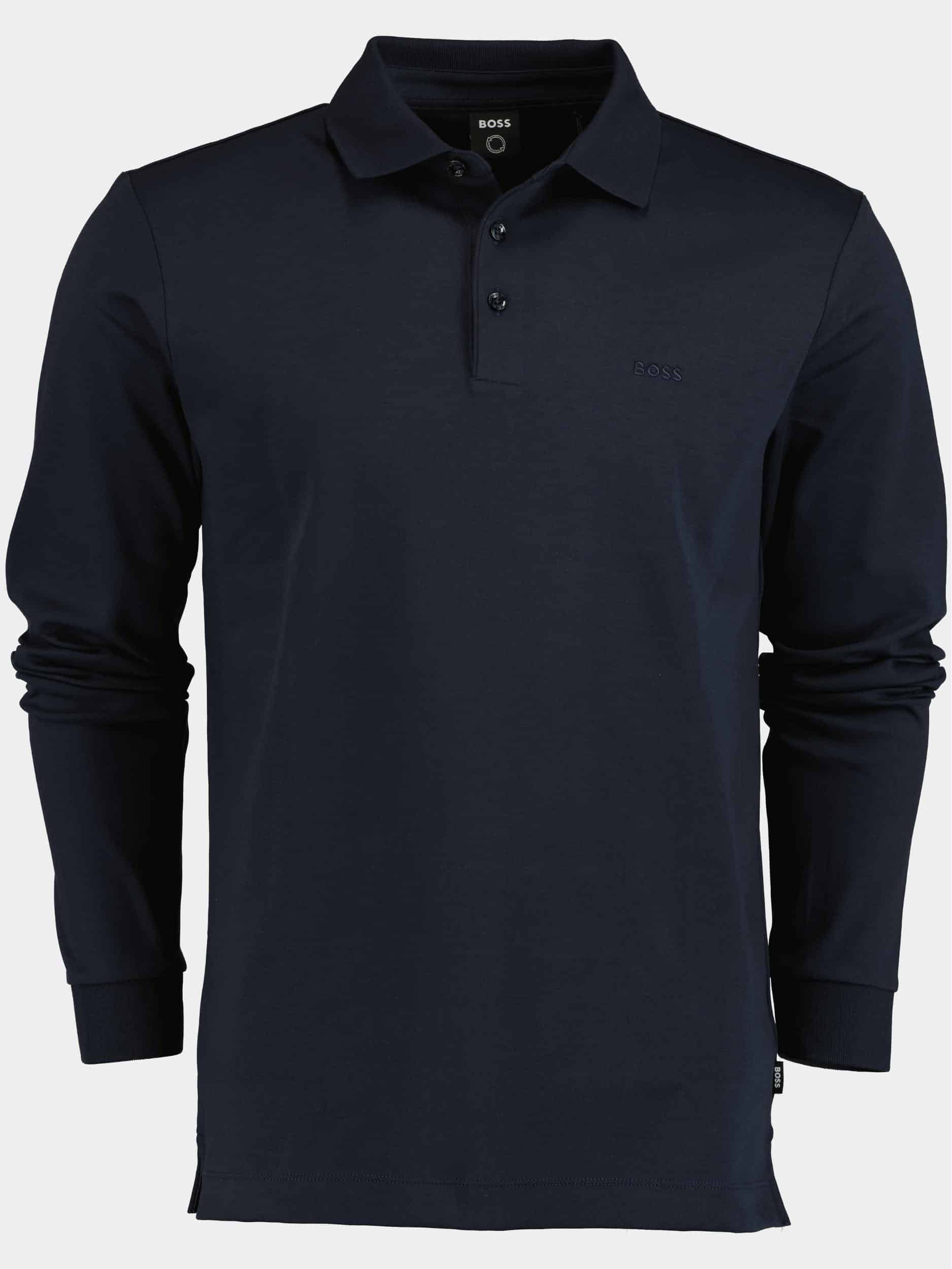 Hugo Boss Boss men business (black) polo lange mouw polo pado navy 30 10241542 01 50468392/404