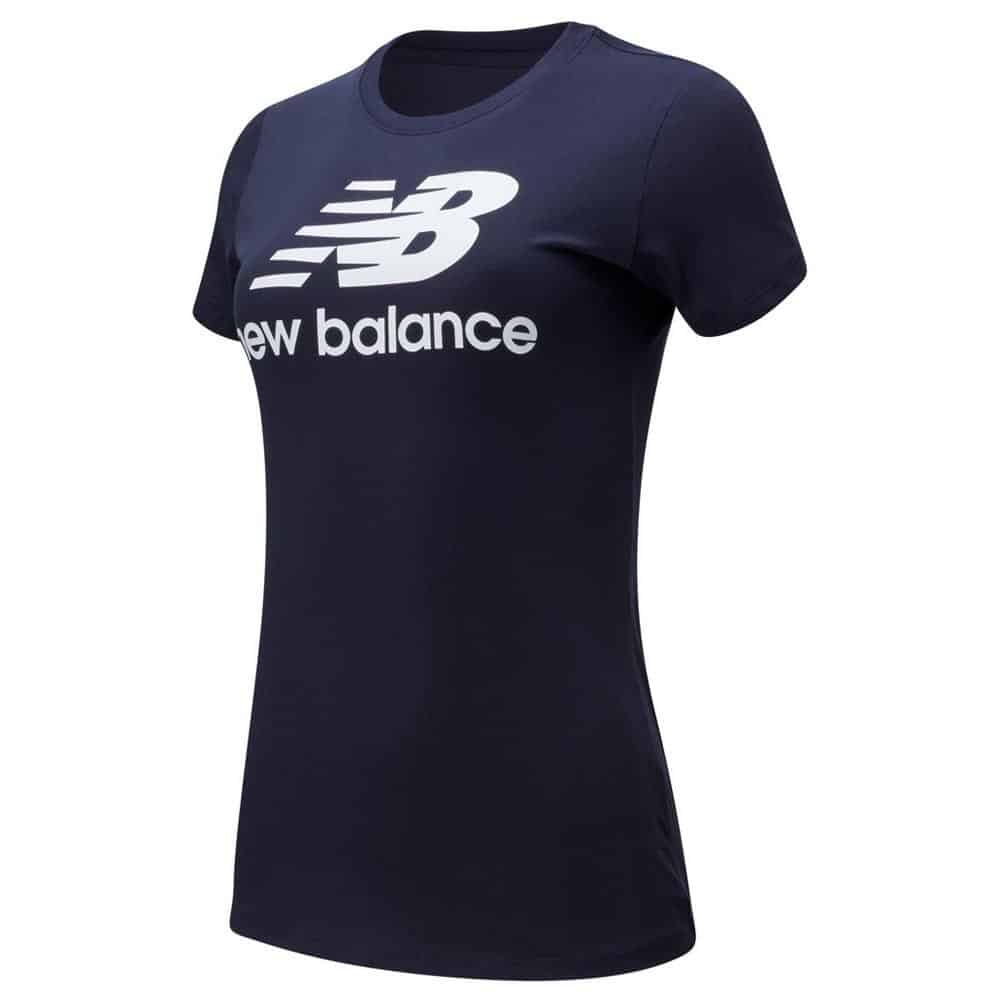 New Balance Essentials Stacked Logo Short Sleeve T-shirt Blauw XS Vrouw