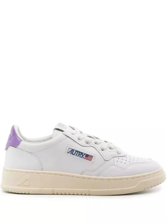 Autry International Sneakers - Medalist Lilac Leather Sneakers in wit