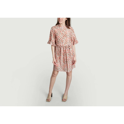 Bloemen zijden midi-jurk See by Chloé , Beige , Dames