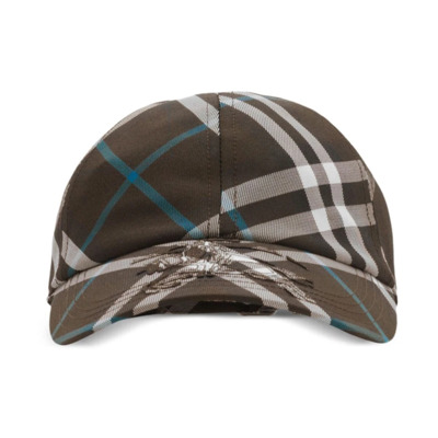 Check Baseball Cap met Equestrian Knight Patch Burberry , Multicolor , Heren