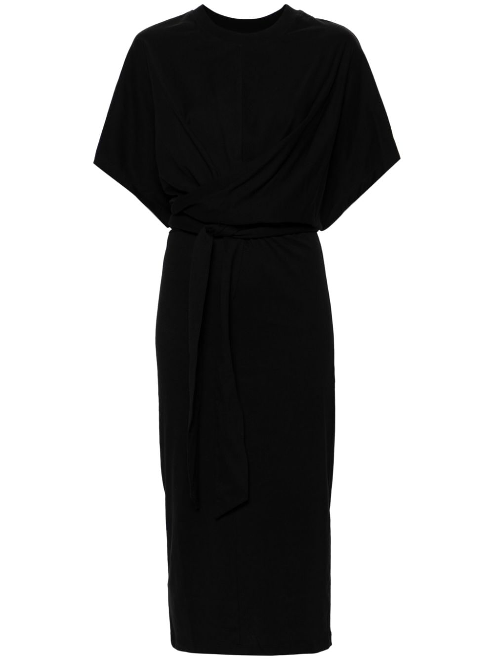 Closed Midi-jurk met striksluiting - Zwart