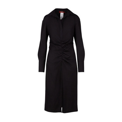 Effen Midi Jurk `Urano` Max Mara , Black , Dames