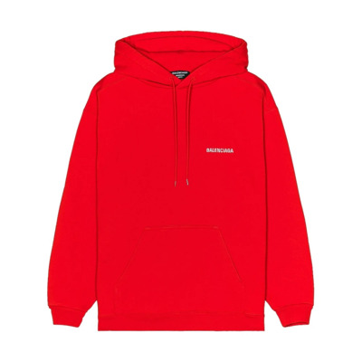 Geborduurde logo hoodie - Rood Balenciaga , Red , Heren