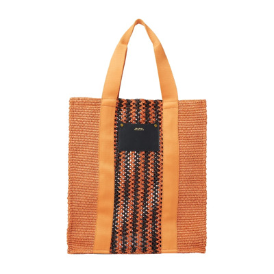 Geweven katoenmix tote tas Isabel Marant , Orange , Dames