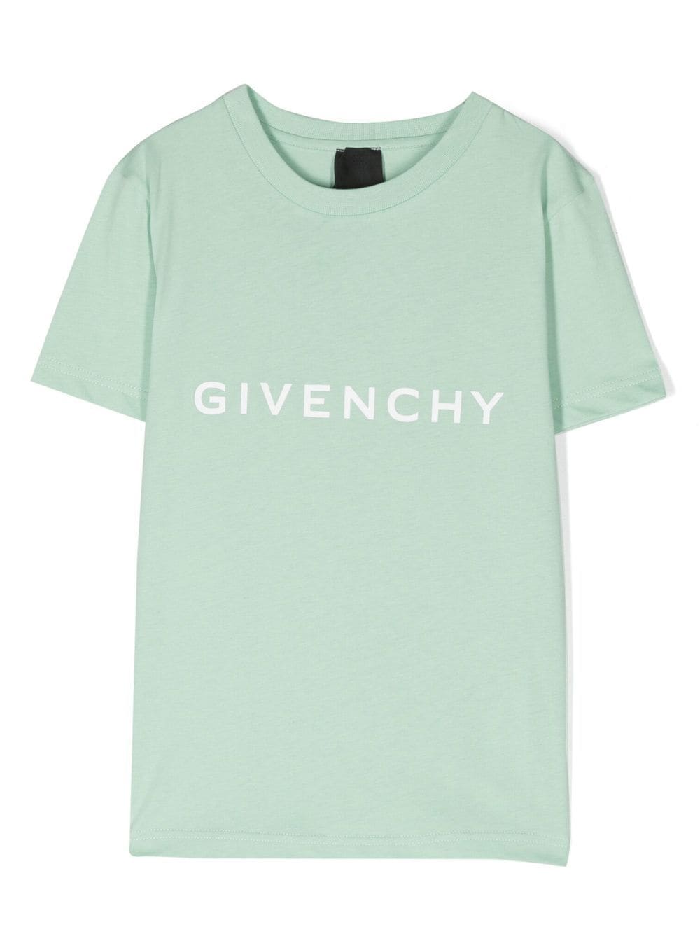 Givenchy Kids T-shirt met logoprint - Groen
