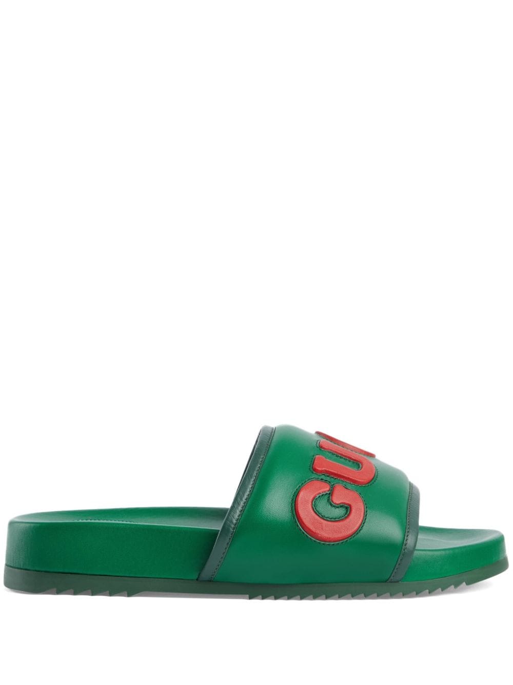 Gucci Slippers met patch - Groen