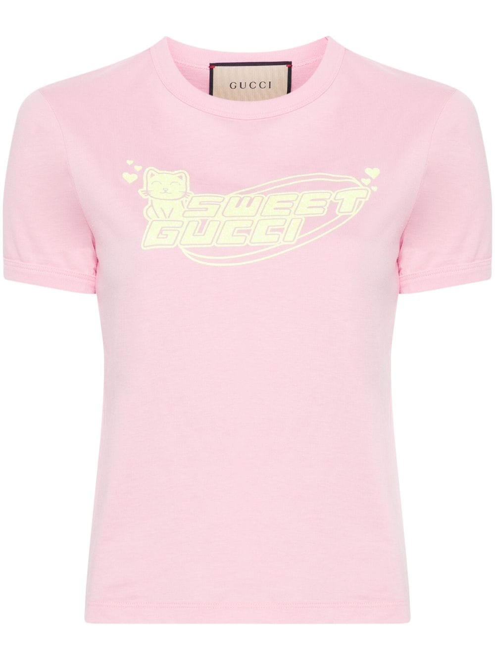 Gucci T-shirt met Sweet Gucci-print - Roze