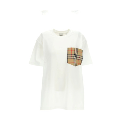 Klassieke Zak T-shirt Burberry , White , Dames