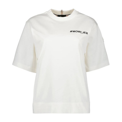 Logo Oversized Ronde Hals T-shirt Moncler , White , Dames