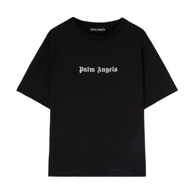 Logo T-shirt Modello Palm Angels , Black , Heren