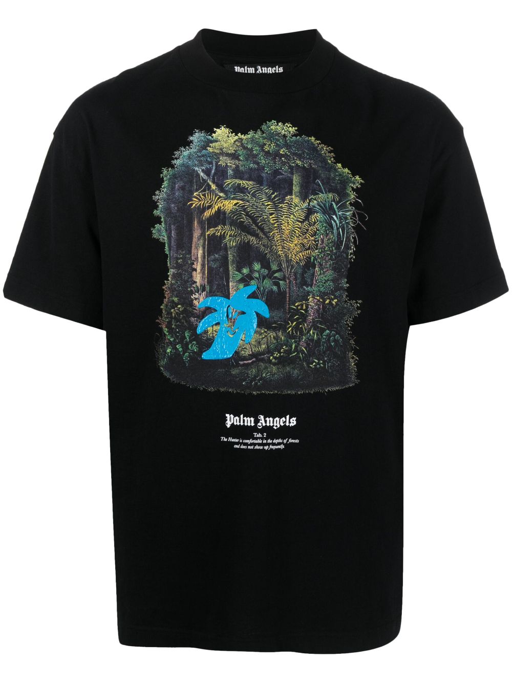 Palm Angels T-shirt met logoprint - Zwart