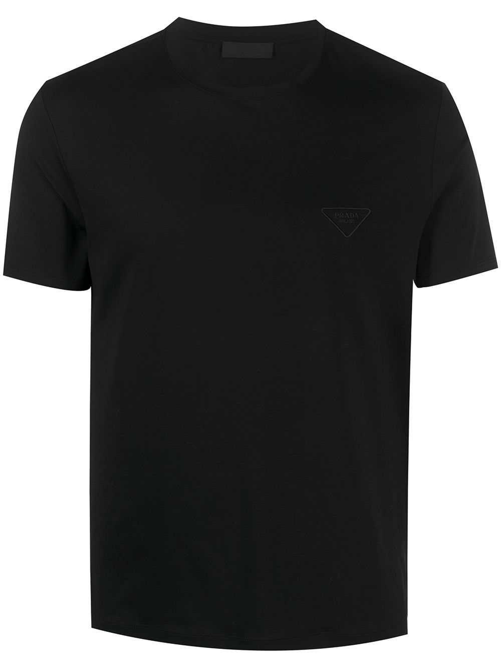 Prada T-shirt met geborduurd logo - Zwart