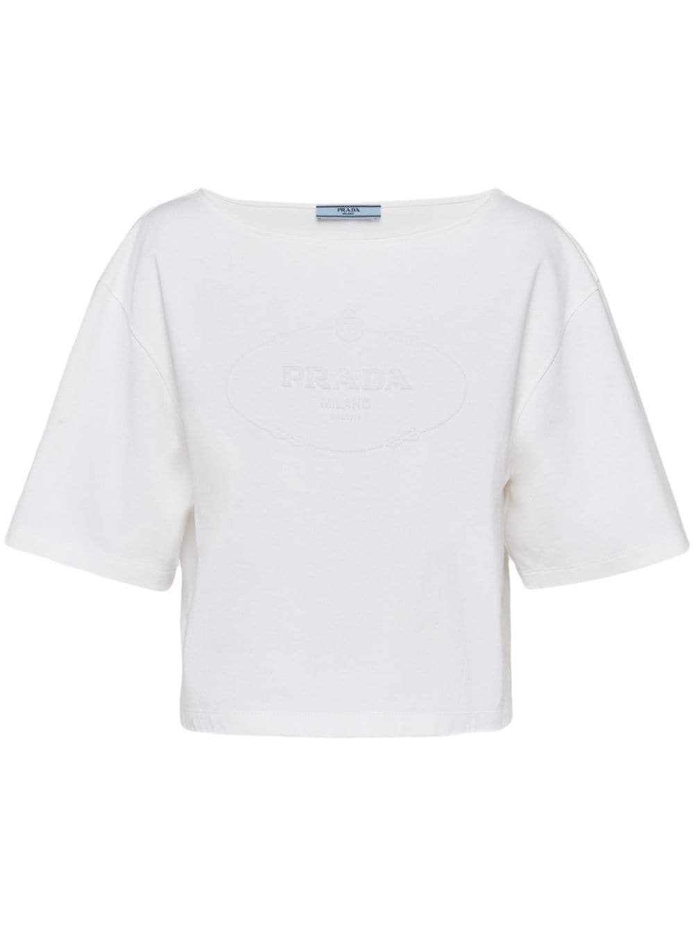 Prada T-shirt met logodetail - Wit