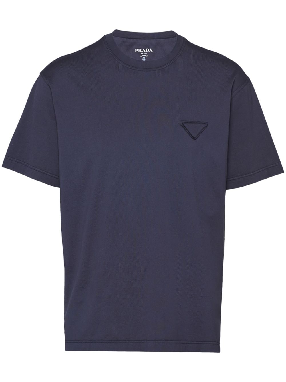 Prada T-shirt met logopatch - Blauw