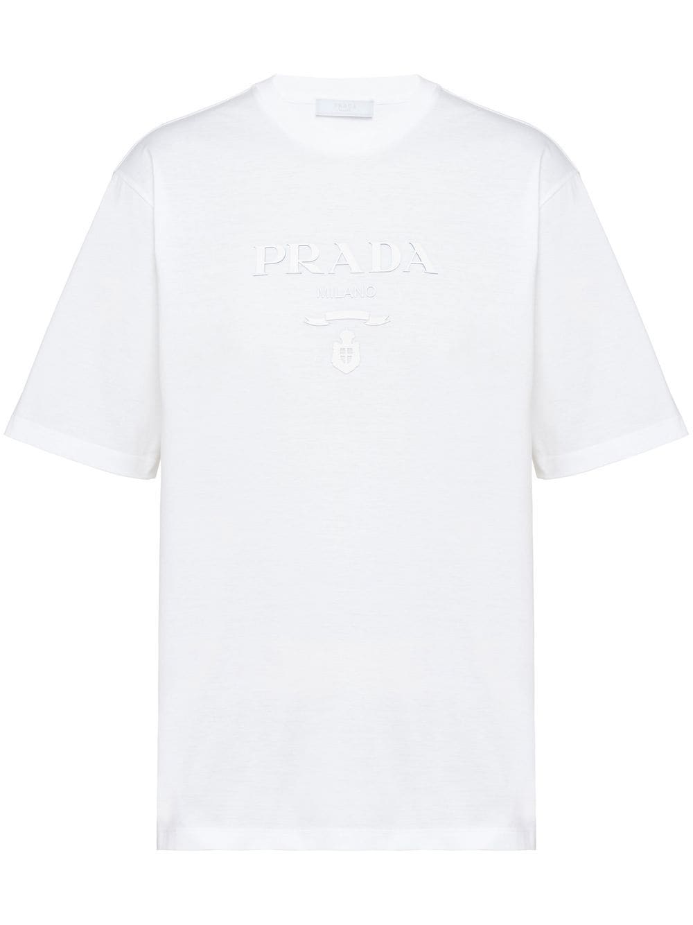 Prada T-shirt verfraaid met logo - Wit