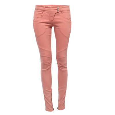 Pre-owned Denim jeans Balmain Pre-owned , Pink , Dames