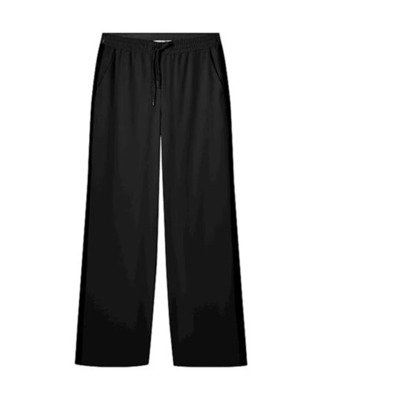 Relaxte broek met wijde pijpen en elastische tailleband Summum Woman , Black , Dames