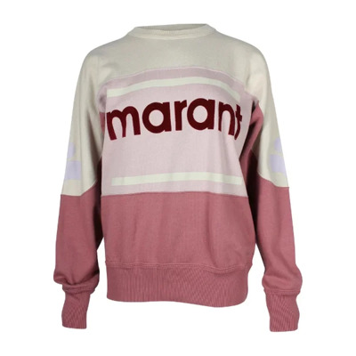 Rosa Katoenen Colorblock Logo Trui Isabel Marant Pre-owned , Pink , Dames