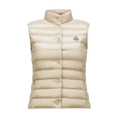 Slim Fit Down Gilet Beige Moncler , Beige , Dames