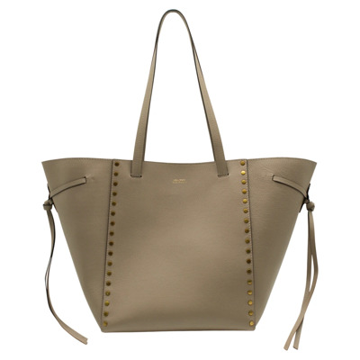 Taupe Leren Shopper met Magneetsluiting en Ritsvak Isabel Marant , Beige , Dames