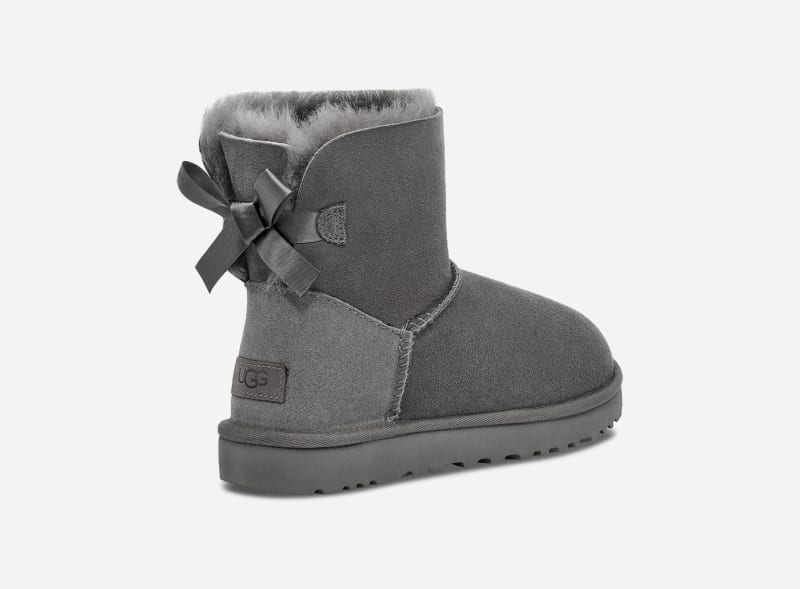UGG® Mini Bailey Bow II Boot for Women in Grey, Size 4, Suede