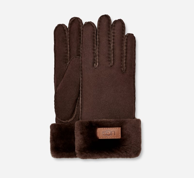 UGG® Turn Cuff Handschoenen voor Dames in Brown, Maat M, Shearling
