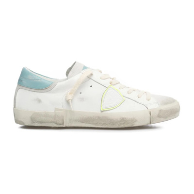 Vernielde Sneakers met Contrasterend Detail Philippe Model , White , Heren