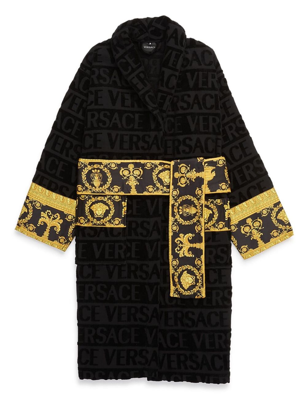 Versace Badjas met tekst - Zwart