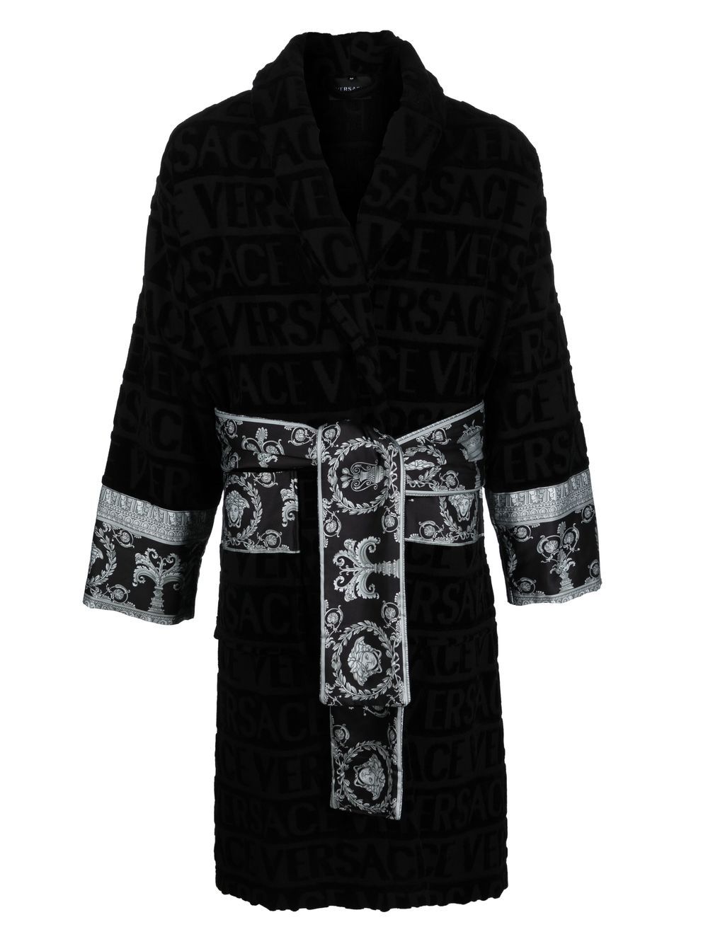 Versace Badjas met tekst - Zwart