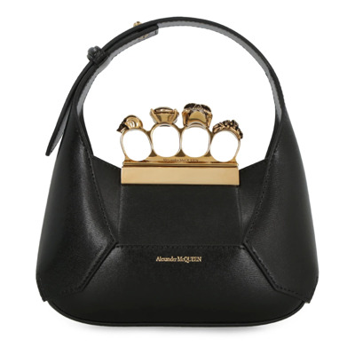 Versierde Mini Hobo Tas Alexander McQueen , Black , Dames