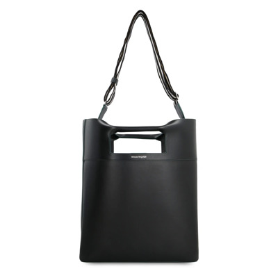 Vierkante Boog Leren Tas Alexander McQueen , Black , Heren