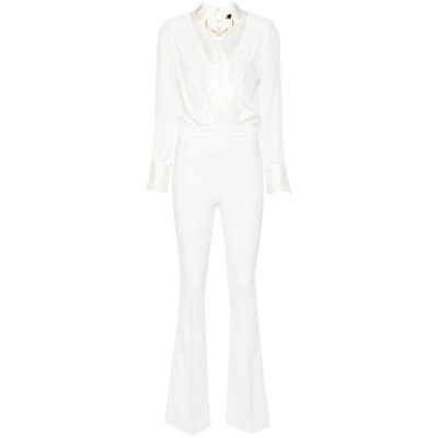 Witte Jumpsuit van Zijdeblend met Kettingdetail Elisabetta Franchi , White , Dames