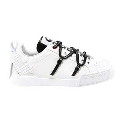 Witte Leren Sneakers Aw23 Dolce & Gabbana , White , Heren