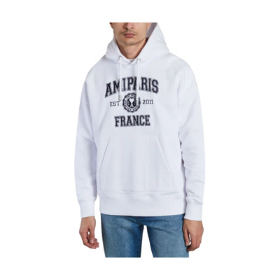 Witte Oversized Hoodie van Biologisch Katoen Ami Paris , White , Heren