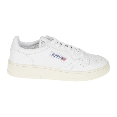 Witte Plat Schoenen van Geitenleer Autry , White , Heren