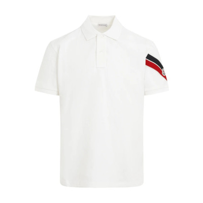 Witte Polo Shirt Moncler , White , Heren
