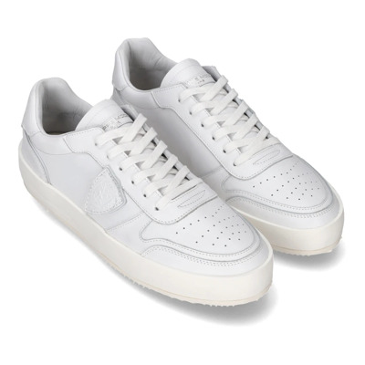Witte platte schoenen Urban Sneaker Minimalistisch ontwerp Philippe Model , White , Heren