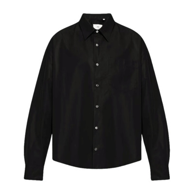 Zwarte Boxy Korte Mouw Shirt Ami Paris , Black , Heren