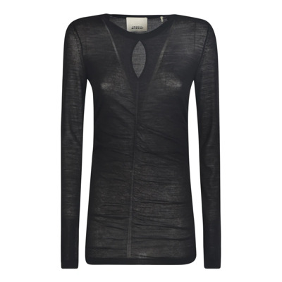 Zwarte Gebreide Trui met Sleutelgatdetail Isabel Marant , Black , Dames