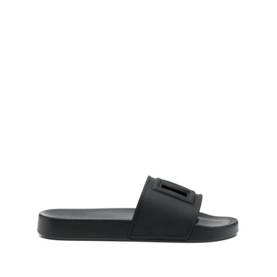 Zwarte platte schoenen voor strandkleding Dolce & Gabbana , Black , Heren