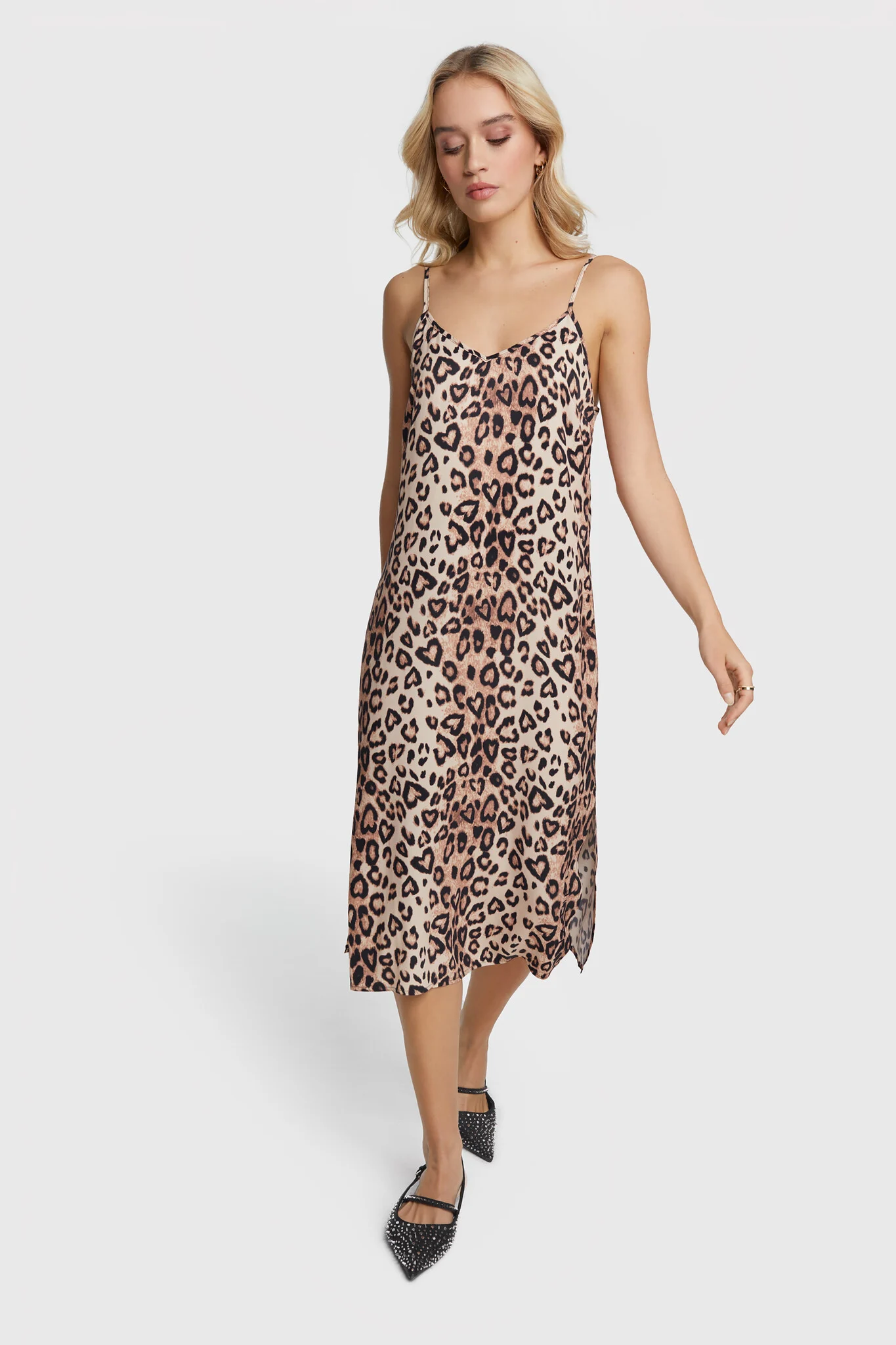 Alix The Label 2407375701 twill leopard camisol dress