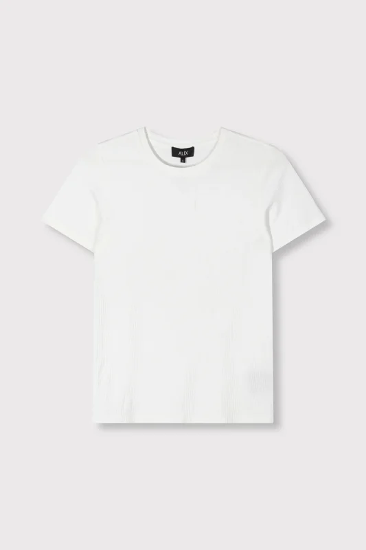 Alix The Label Fitted rib t-shirt white -