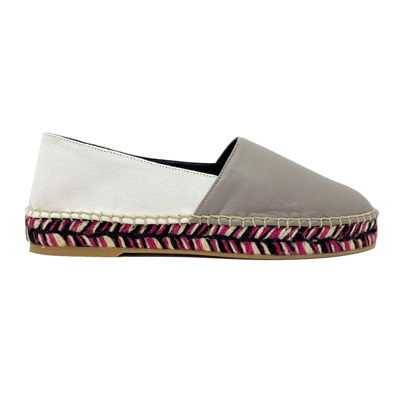 Beige Leren Espadrilles voor Dames Off White , Beige , Dames