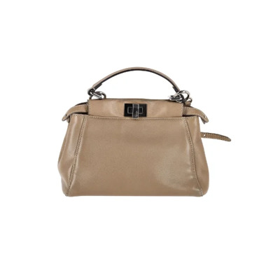 Beige Leren Fendi Peekaboo Tas Fendi Vintage , Beige , Dames