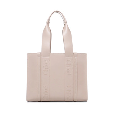 Beige Leren Tote Tas Chloé , Beige , Dames