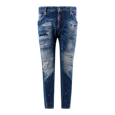 Biker Jeans met Vernietigd Effect Dsquared2 , Blue , Heren