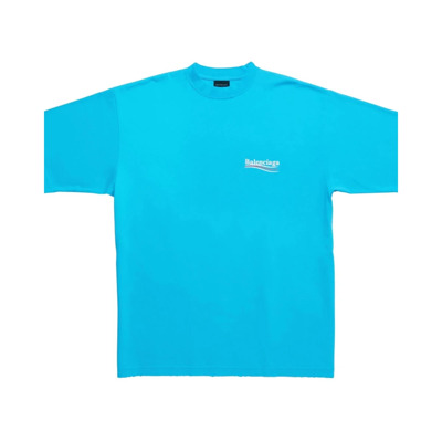 Blauw Vintage Jersey Ronde Hals T-Shirt Balenciaga , Blue , Heren